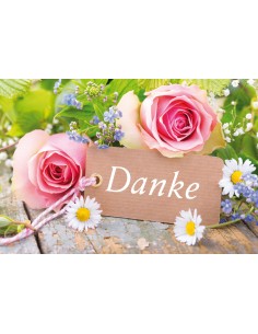 Dankekarte - Rosen mit Danke